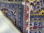 Close-up of hand-knotted back of Belzhiki ZerKhaki Afghan carpet showing dense 40x40 knot construction and natural wool quality – Golden Loom Afghanistan