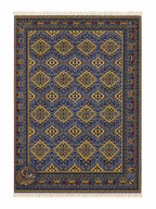 Belzhiki Carpet ZerKhaki Antique Design – Handmade Afghan Wool Rug in Blue and Gold, 100% Natural Turkmen Wool, Hand-Knotted in Jawzjan Afghanistan by Golden Loom
