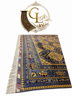 Belzhiki ZerKhaki Antique Afghan Carpet in charcoal and gold – hand-knotted luxury wool rug by Golden Loom Afghanistan, Jawzjan, available in 6 sqm and 9 sqm