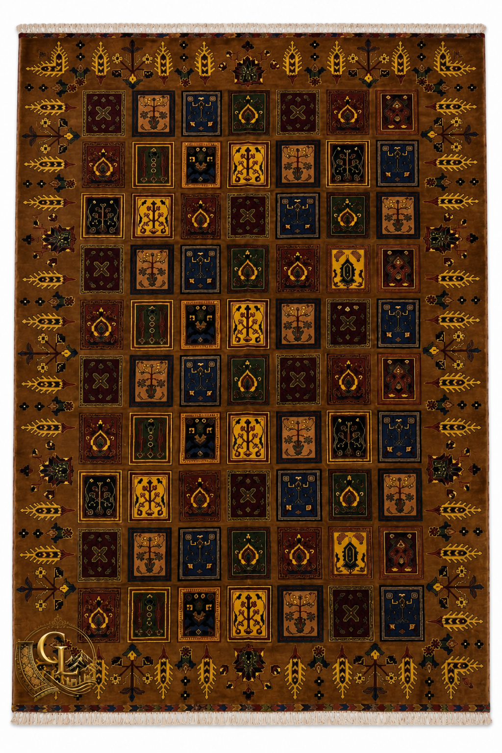 Belzhiki handmade Afghan regional carpet with Mirror Design – 100% Turkman wool, 40x40 knots per 10cm, 2x3m, woven in Mazar-e-Sharif, Balkh, Afghanistan by Golden Loom