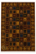 Belzhiki handmade Afghan regional carpet with Mirror Design – 100% Turkman wool, 40x40 knots per 10cm, 2x3m, woven in Mazar-e-Sharif, Balkh, Afghanistan by Golden Loom