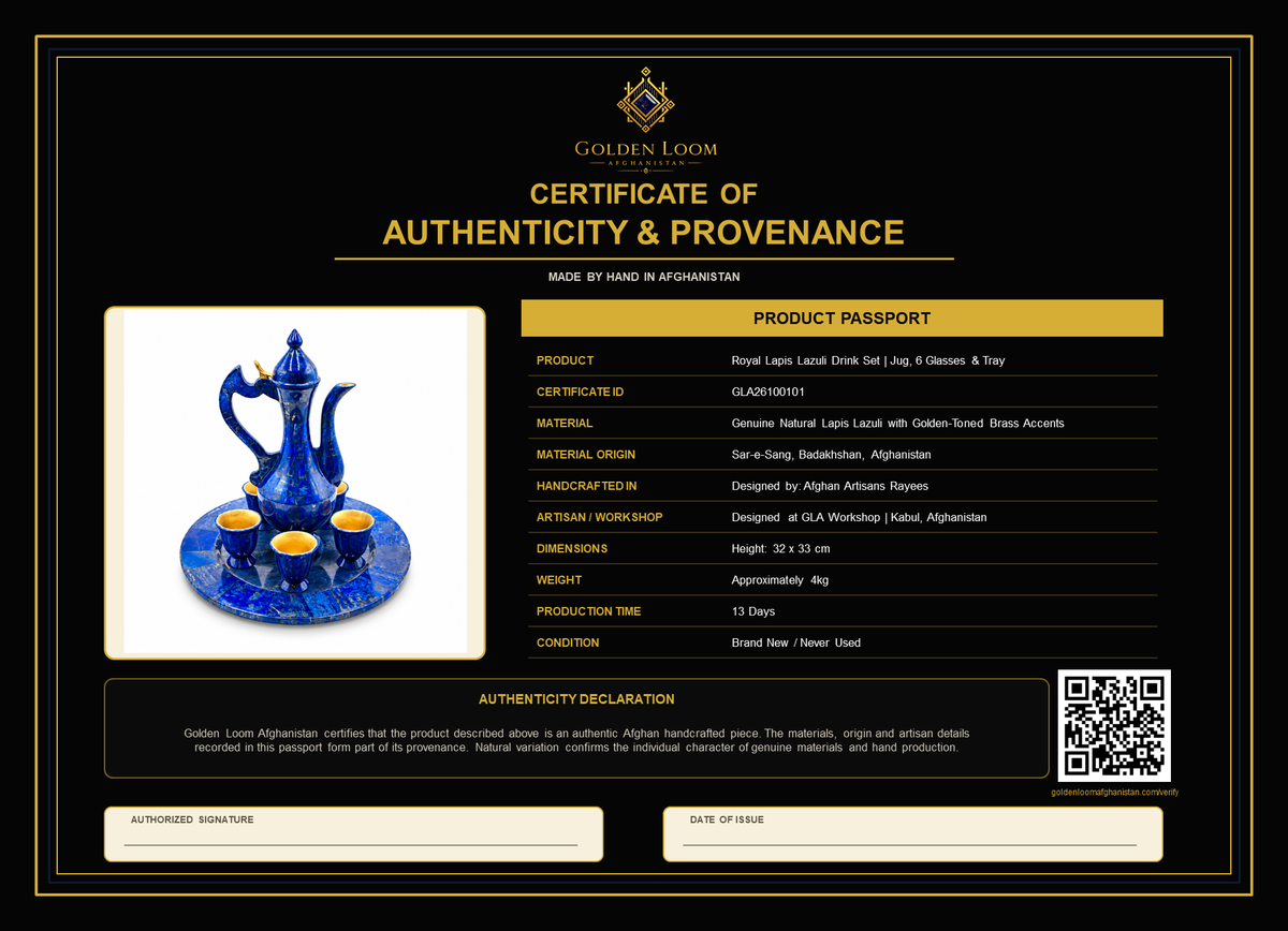 Royal Lapis Lazuli Drink Set | Jug, 6 Glasses & Tray