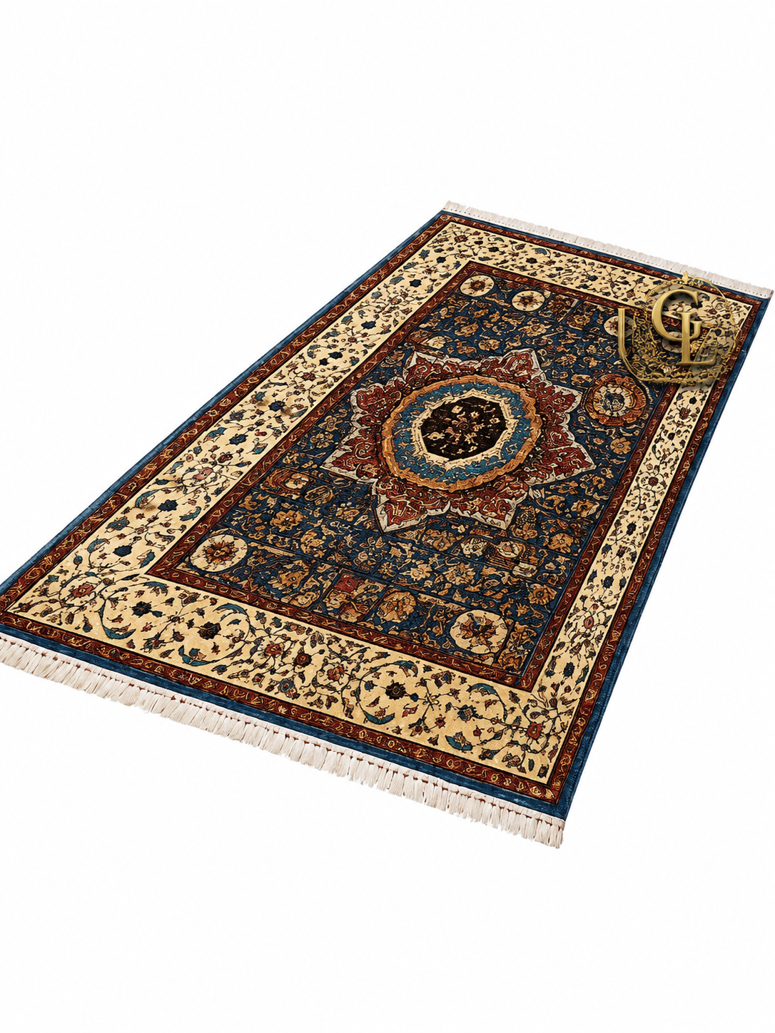 Authentic Afghan Handmade Silk Carpet – Kazak Medallion Design