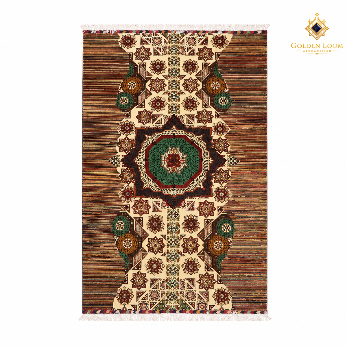 The Mazar-e-Sharif Mamluk Legacy Pair, a hand-knotted Afghan wool carpet shown in full.