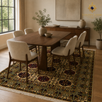 The Mazar-e-Sharif Wheat Legacy highlighting its hand-knotted pattern, natural wool and artisan craftsmanship.