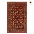 The Mazar-e-Sharif Ruby Vase Legacy, a hand-knotted Afghan wool carpet shown in full.
