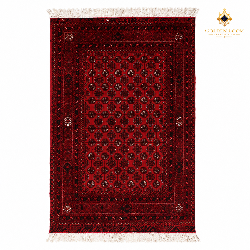 The Faryab Mawr Legacy, a hand-knotted Afghan wool carpet shown in full.