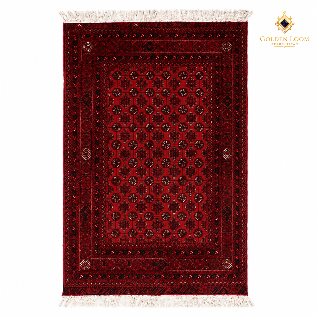 The Faryab Mawr Legacy, a hand-knotted Afghan wool carpet shown in full.