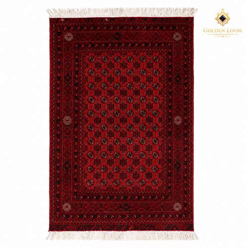 The Faryab Mawr Legacy, a hand-knotted Afghan wool carpet shown in full.