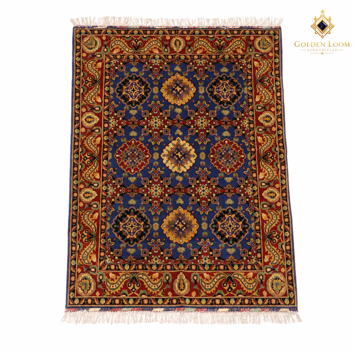 The Vase Heritage Pair, a hand-knotted Afghan wool carpet shown in full.