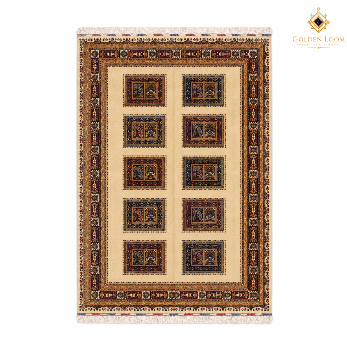 The Jawzjan Pillow Legacy | Hand-Knotted Afghan Wool Carpet