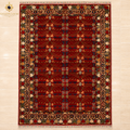 Sultani Chobi hand-knotted Afghan carpet in deep crimson red with traditional floral border, made in Balkh Mazar-e-Sharif