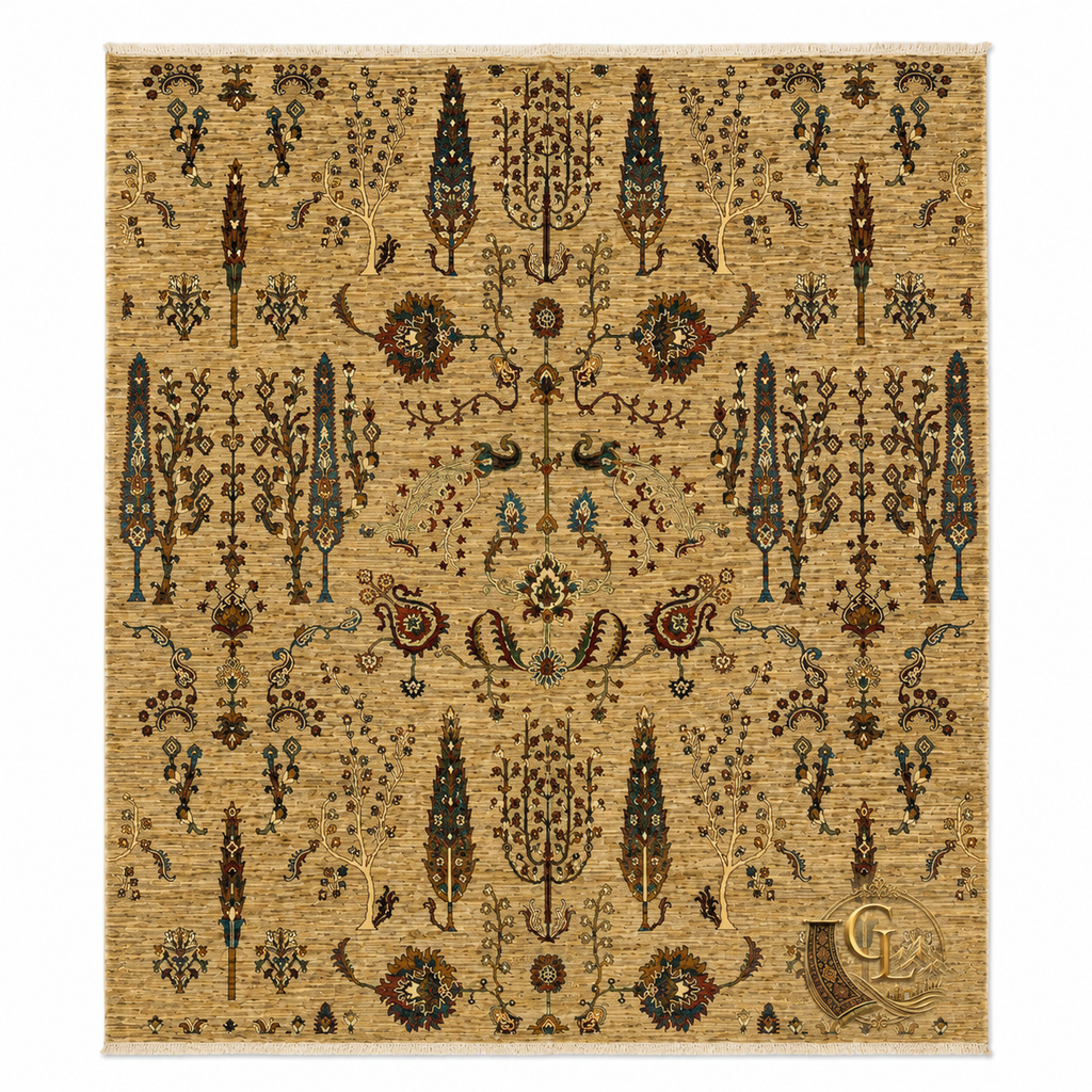 Chobi Tree of Life — Hand-Knotted Afghan Carpet | 240×301 cm