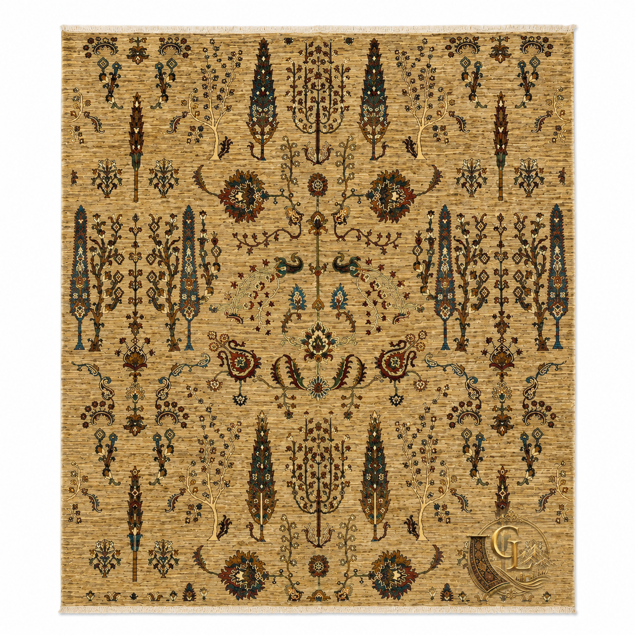 Chobi Tree of Life — Hand-Knotted Afghan Carpet | 240×301 cm