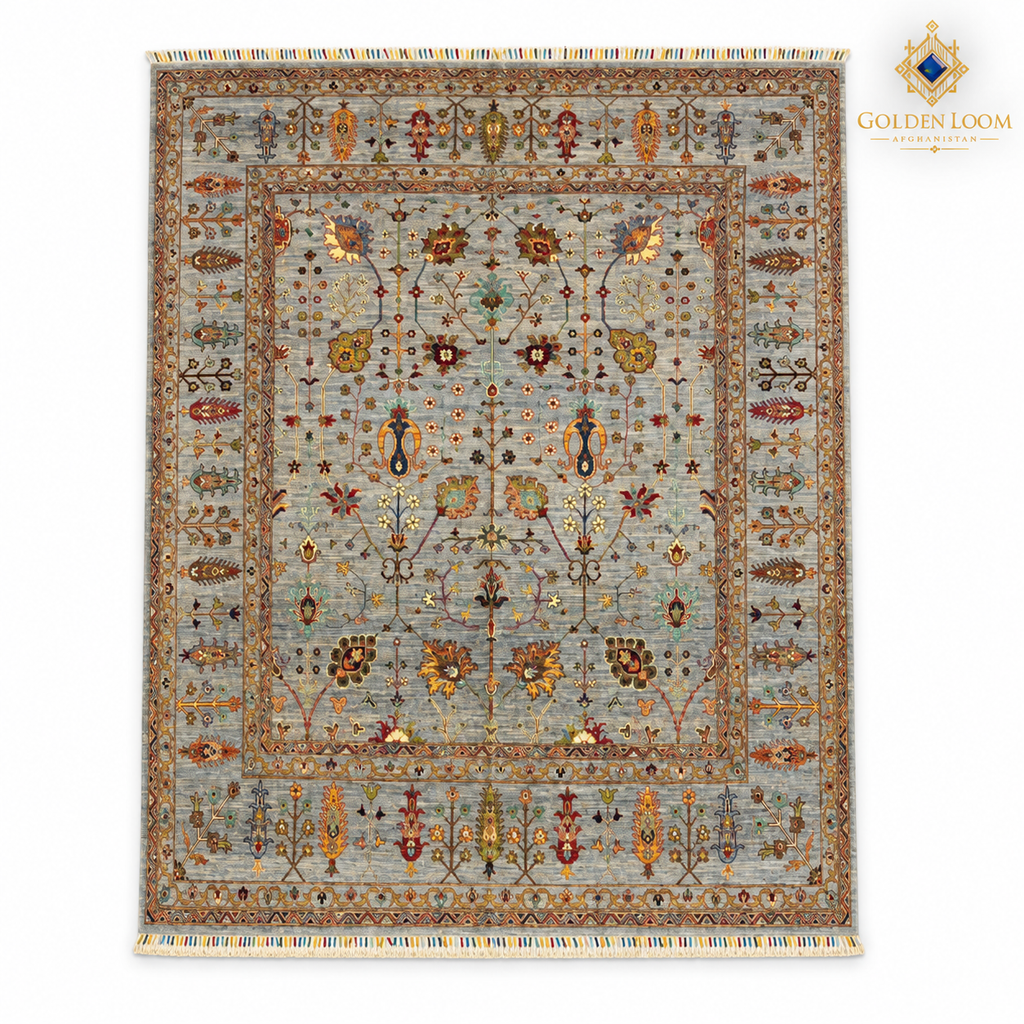 The Jawzjan Sultani Diamond Legacy | Hand-Knotted Chobi Afghan Wool Carpet