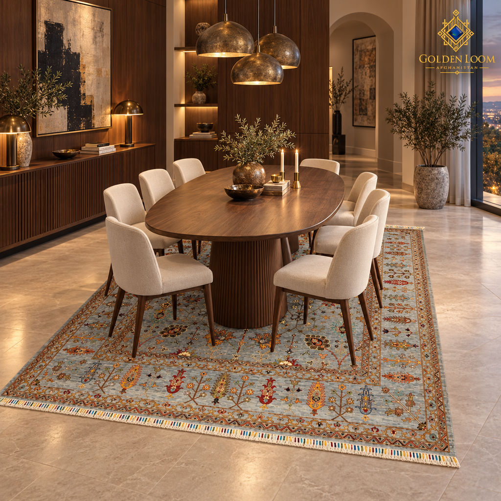 The Jawzjan Sultani Diamond Legacy | Hand-Knotted Chobi Afghan Wool Carpet
