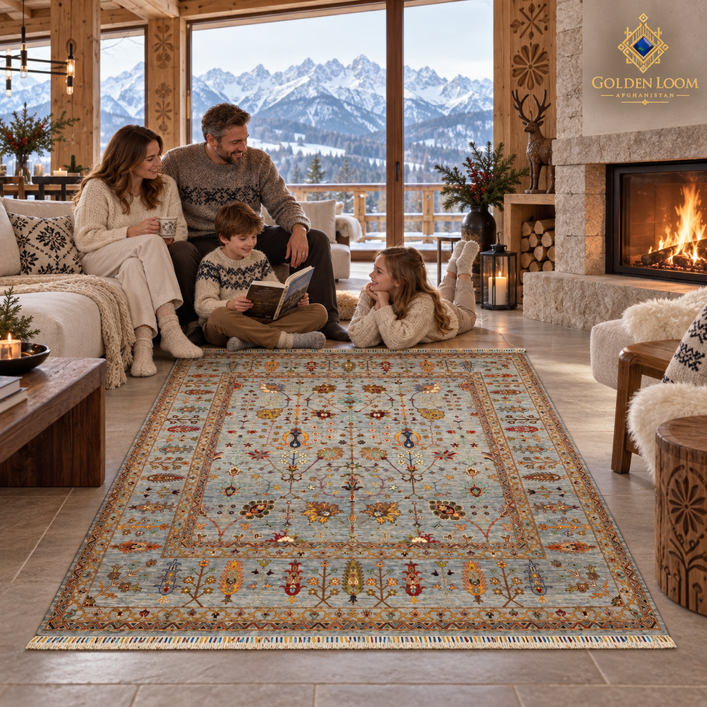 The Jawzjan Sultani Diamond Legacy | Hand-Knotted Chobi Afghan Wool Carpet