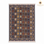 Top view of the Aina Gul Mirror hand-knotted Afghan wool carpet on a white background