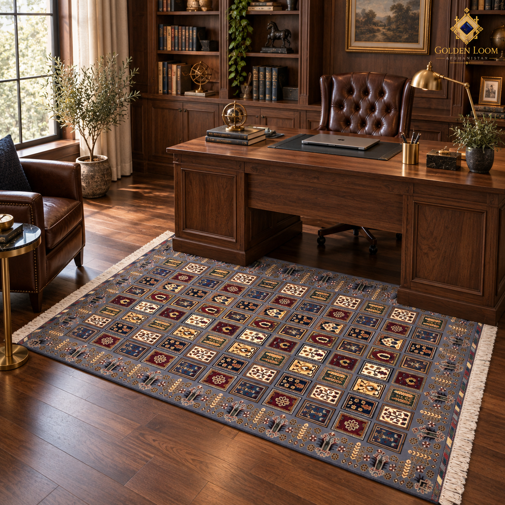 The Afghan Regional Mirror Legacy | Hand-Knotted Afghan Wool Carpet