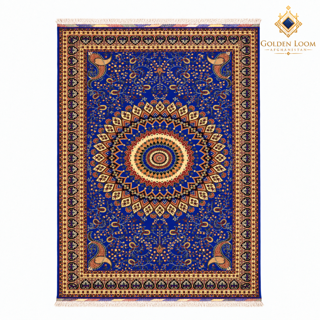 top view of the carpet on a white background.