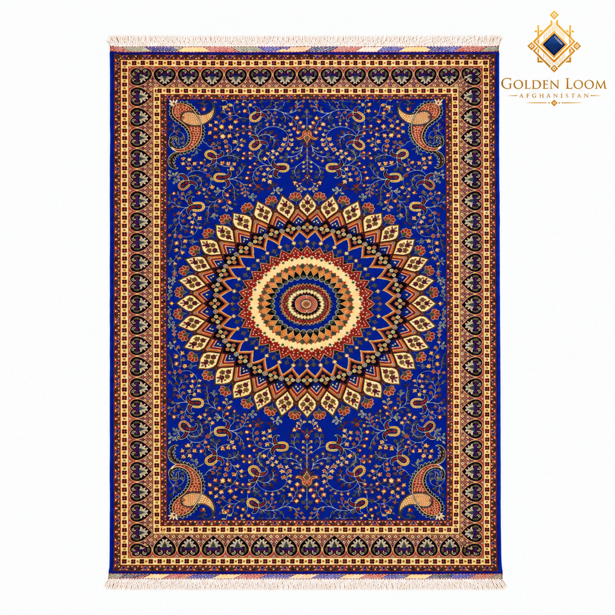 top view of the carpet on a white background.
