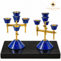 Pair of Candelabrum with original Lapis Lazuli stone sourced from Badakhshan Afghanistan 
