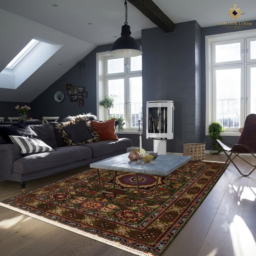 Dark luxury living room lifestyle shot