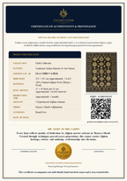 A certificate of authenticity and provenance for a hand-knotted Afghan carpet by Golden Loom