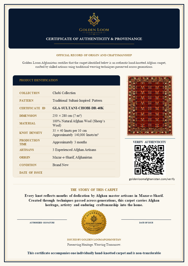 The Mazar-e-Sharif Sultani Legacy | Hand-Knotted Afghan Wool Carpet