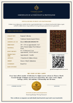 A detailed product authenticity and provenance certificate for a hand-knotted Afghan wool carpet by Golden Loom.