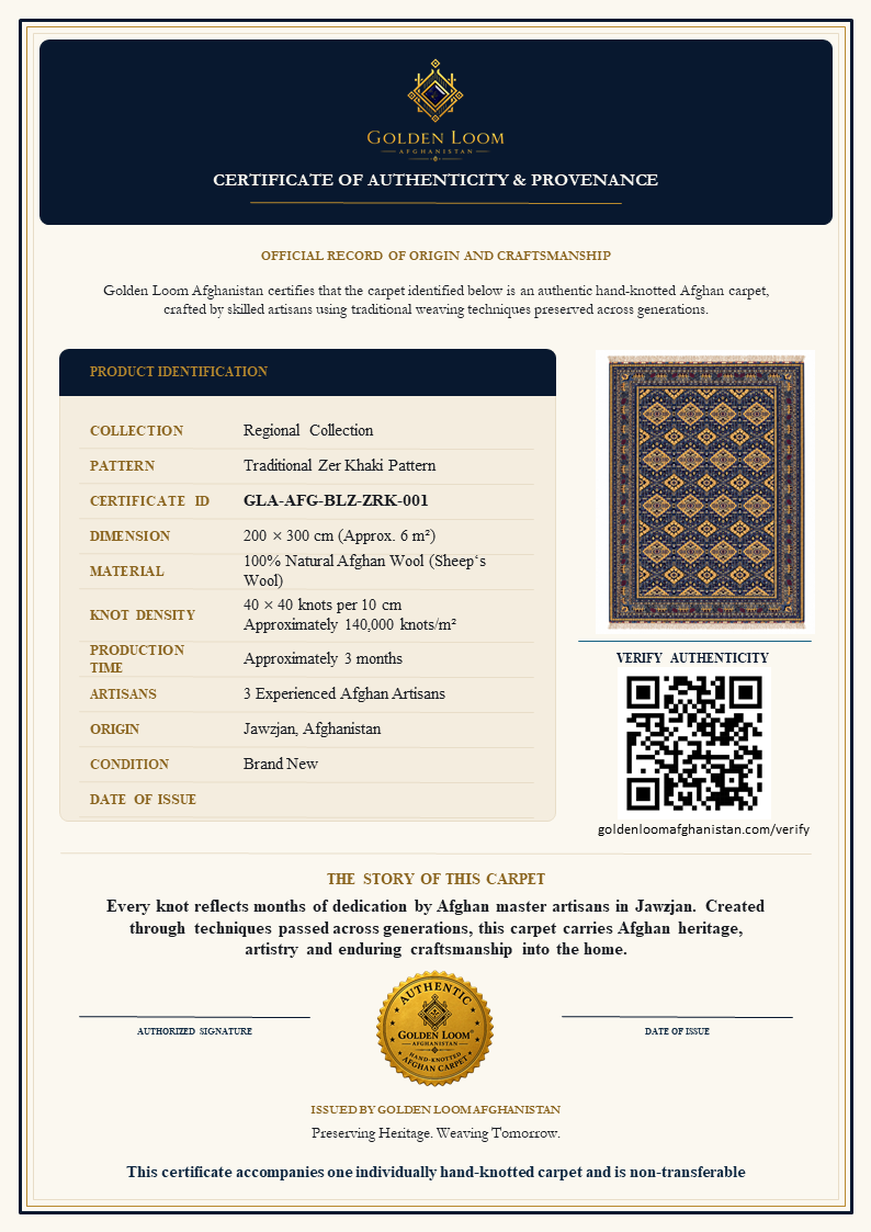 The Jawzjan Antique Zer Khaki Legacy | Hand-Knotted Afghan Wool Carpet