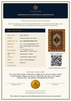 A product authenticity certificate and provenance document for a Golden Loom hand-knotted Afghani carpet