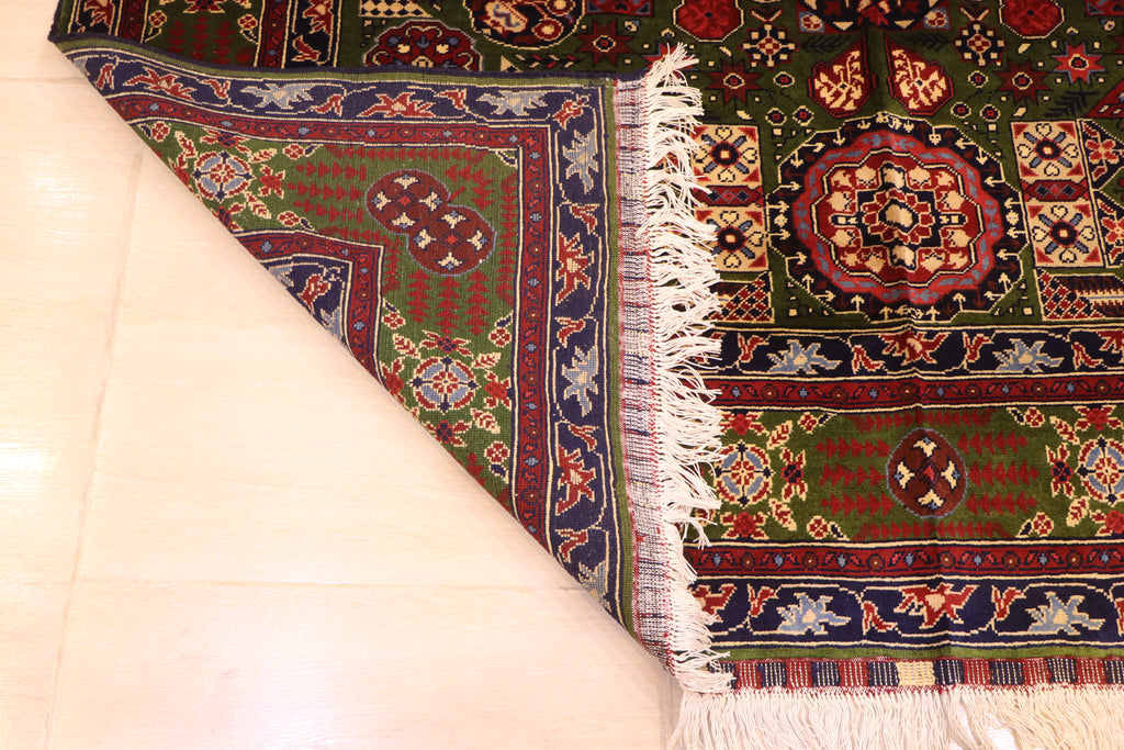 Back side folded showing hand-knotted construction