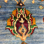 The Jawzjan Blue Sultani Legacy | Hand-Knotted Chobi Afghan Wool Carpet