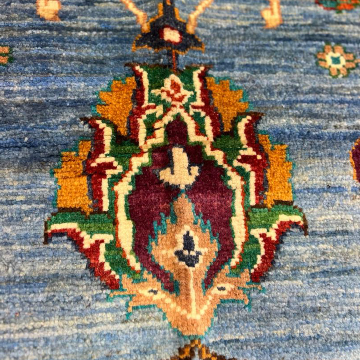 The Jawzjan Blue Sultani Legacy | Hand-Knotted Chobi Afghan Wool Carpet