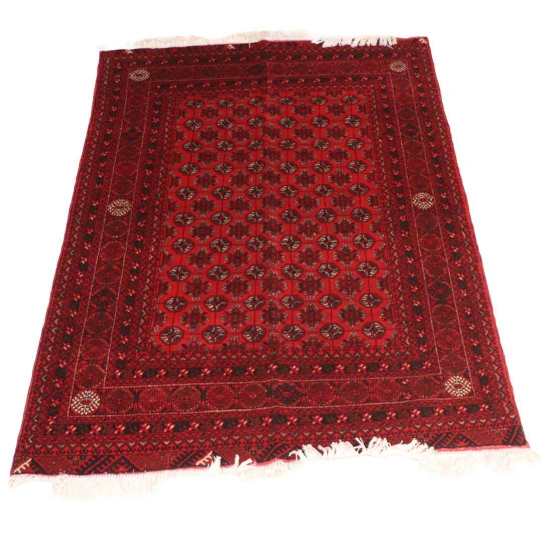 The Faryab Mawr Legacy highlighting its hand-knotted pattern, natural wool and artisan craftsmanship.