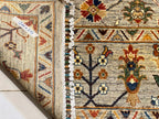 Close-up of hand-knotted Afghan rug back and pile showing fine wool weave, 300x243 cm, Golden Loom Afghanistan