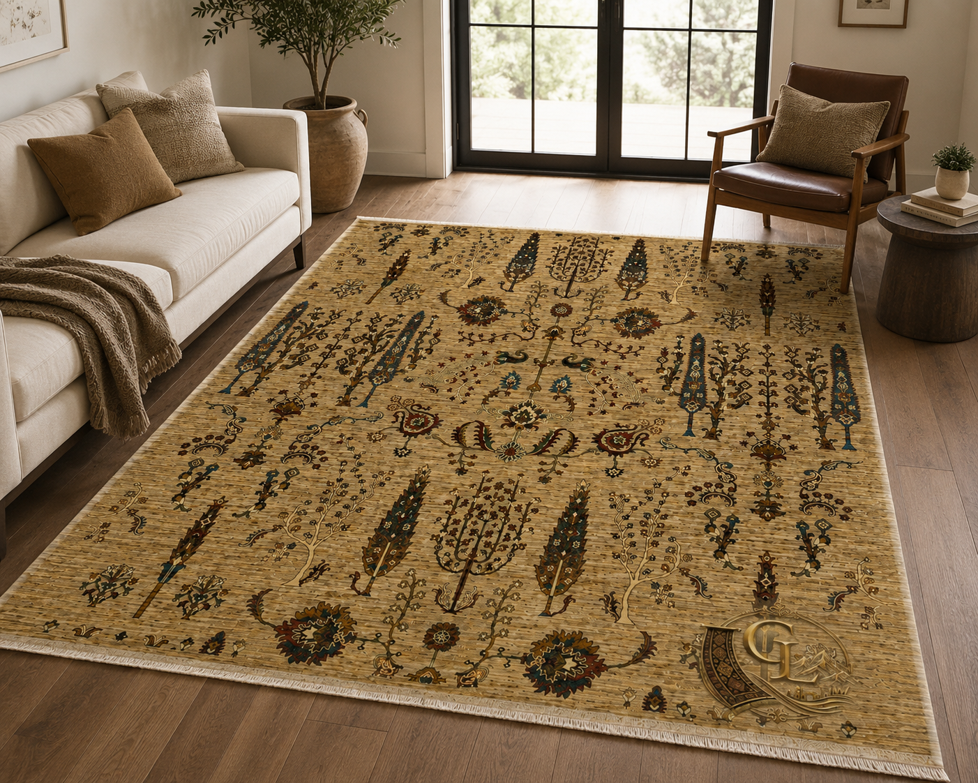 Chobi Tree of Life — Hand-Knotted Afghan Carpet | 240×301 cm
