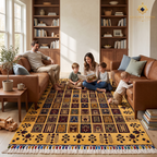 The Mazar-e-Sharif Golden Mirror Legacy | Hand-Knotted Afghan Wool Carpet