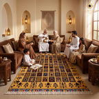The Mazar-e-Sharif Golden Mirror Legacy | Hand-Knotted Afghan Wool Carpet