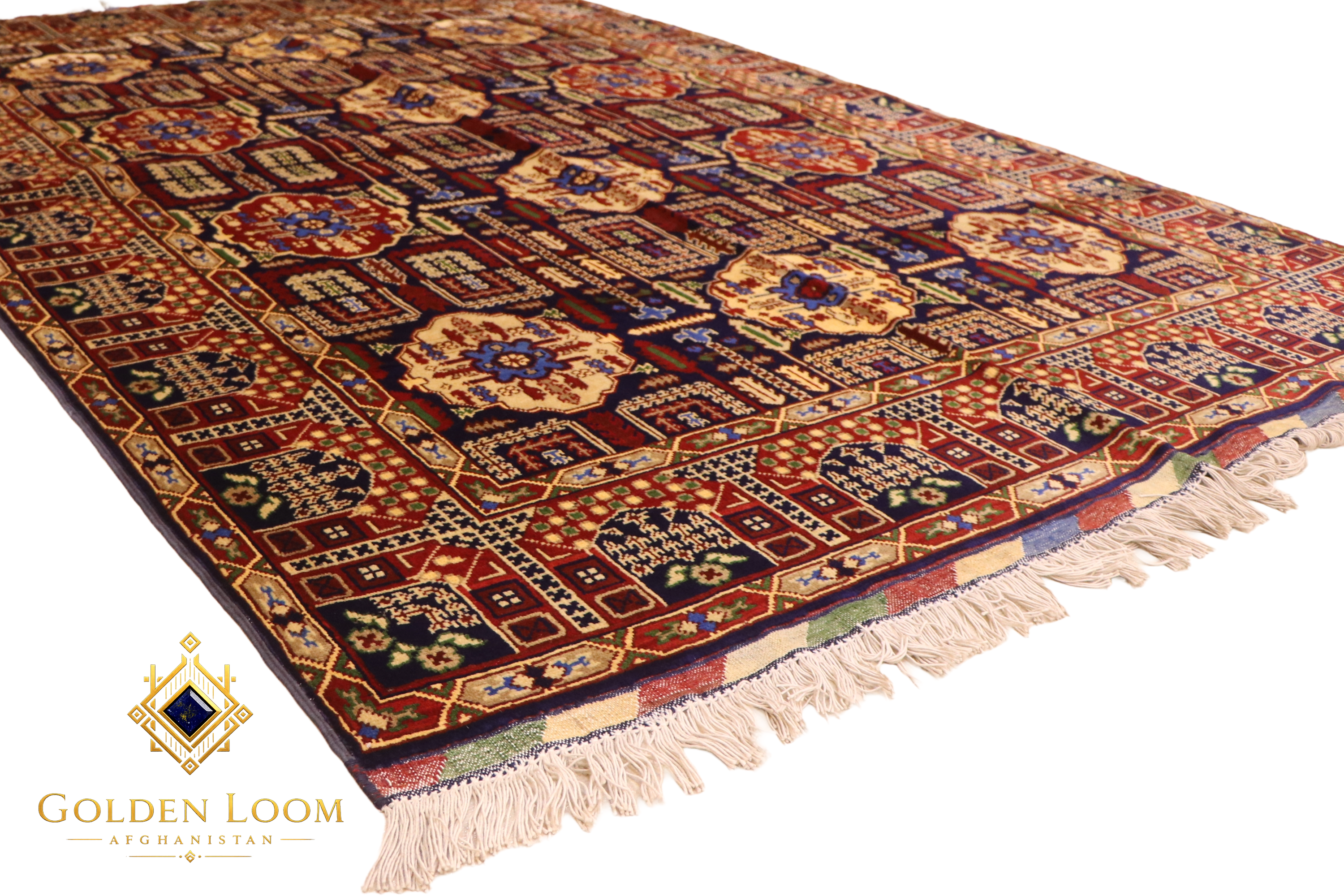 Regional Rug – Wheat Pattern Blue | Handwoven Afghan Carpet