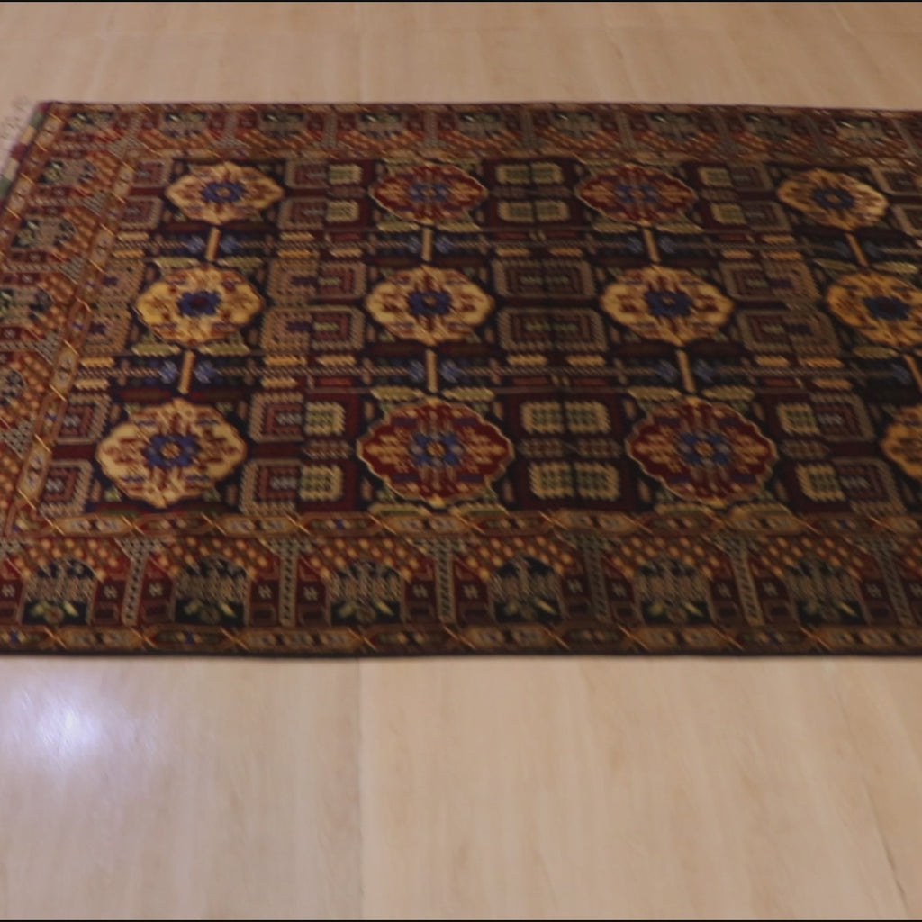 The Mazar-e-Sharif Ivory Wheat Legacy | Hand-Knotted Afghan Wool Carpet