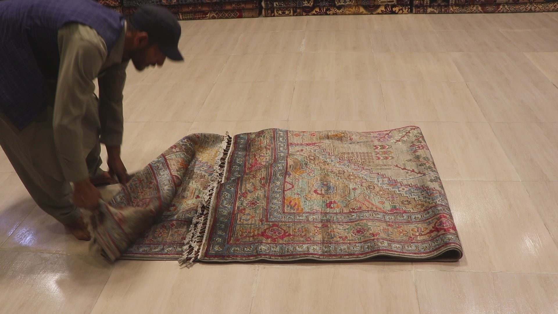 Chobi Wheat Pattern Afghan Carpet – One of a Kind | 7 sqm