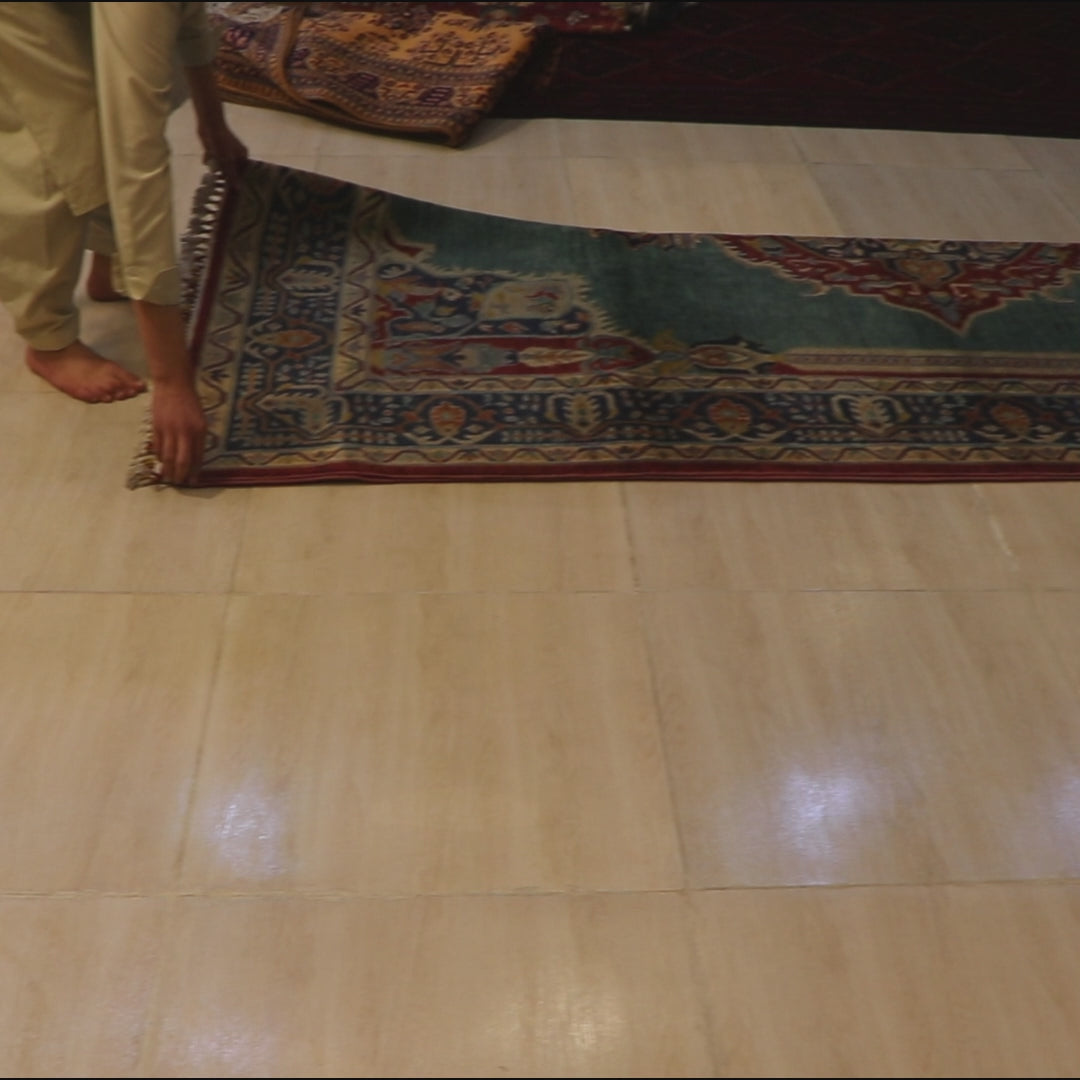 Kashan Blue – Afghan Chobi Hand-Knotted Wool Carpet